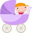 Baby girl in carriage