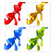 Vector bows. Red, gold, blue and green colours. Vector bows. Red, gold, blue and green colours.