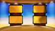 Virtual TV Studio News Set
