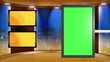 Virtual TV Studio News Set with city background