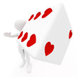 girl with white dice in hearts girl with white dice in hearts