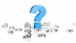 interrogativo 3d blu