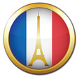 Gold badge on a white background (vector illustration).