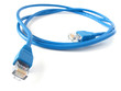blue network cable on white