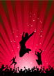 Happy people having fun in an abstract background