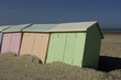France, Berck, cabines colorées sur la plage