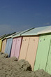 France, Berck, cabines colorées sur la plage