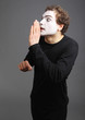 portrait of the mime isolated on grey background