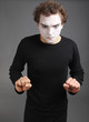 Foto: portrait of the mime isolated on grey background portrait of the mime isolated on grey background