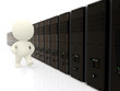 3D person walking along servers