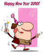 Woman Celebrating Happy New Year 2010