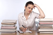 Foto: Junge Frau im Lernstress Junge Frau im Lernstress
