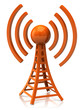 wireless tower with radio waves
