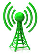 wireless tower with radio waves