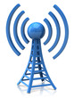 wireless tower with radio waves