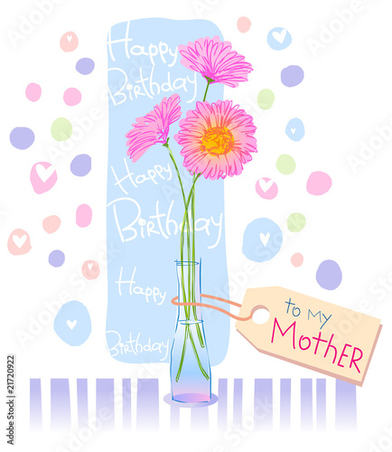 Vector: to mother, for a Birthday or Mother's day, poust card to mother, for a Birthday or Mother's day, poust card