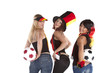 Foto: weibliche WM-Fans in Deutschlandfarben weibliche WM-Fans in Deutschlandfarben