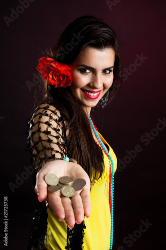 Photo: gypsy woman offer money gypsy woman offer money