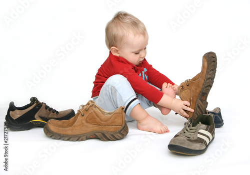 Photo: Baby and big shoes Baby and big shoes