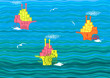 Vector: Boats at the sea Boats at the sea