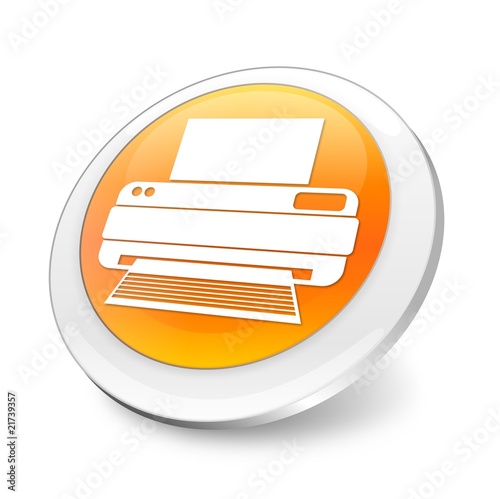 Illustration: Orange 3d printer icon Orange 3d printer icon