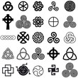Set of Celtic symbols icons vector. Tattoo design set. Set of Celtic symbols icons vector. Tattoo design set.