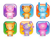 Cheerful cat, bear, pig, dog, puppy and the rabbit. Cheerful cat, bear, pig, dog, puppy and the rabbit.