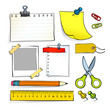 Vector sketch illustration of stationery for travel Vector sketch illustration of stationery for travel