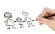 Happy Family - Woman drawing happy family