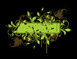 Banner with floral elements