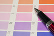 A pen and process color chart