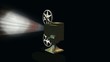 Movie film projector running video Movie film projector running video