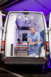 Paramedic in an ambulance car
