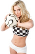Frau mit Fußball