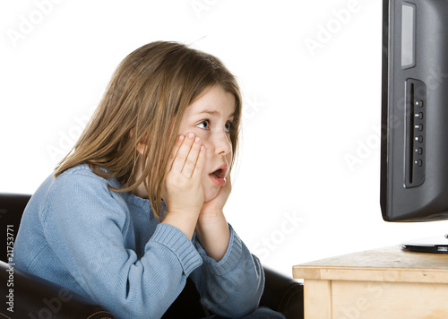 Photo: Young Child Watching TV Young Child Watching TV