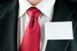 Businessman with nametag