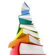 Books tower whants to flay . Isolated on white. Books tower whants to flay . Isolated on white.