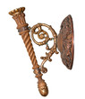 old candlestick isolated on a white
