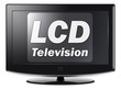 Flatscreen TV with "LCD Television" wording on screen