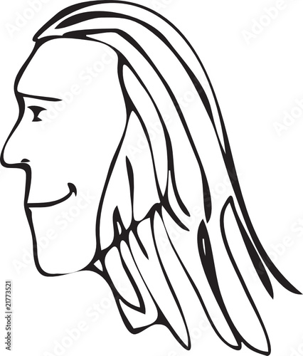 Long Hair Vector. cartoon of long hair vector