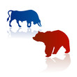bear and bull stock market theory vector bear and bull stock market theory vector