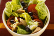 Romaine lettuce with tuna, onions, tomatoes and olives Romaine lettuce with tuna, onions, tomatoes and olives
