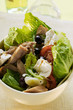 Romaine lettuce with tuna, sheep's cheese, tomatoes & olives Romaine lettuce with tuna, sheep's cheese, tomatoes & olives