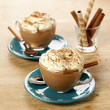 Mocha cream in two glass cups