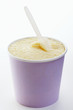 Vanilla ice cream in cardboard tub