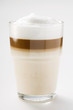 Latte macchiato in glass