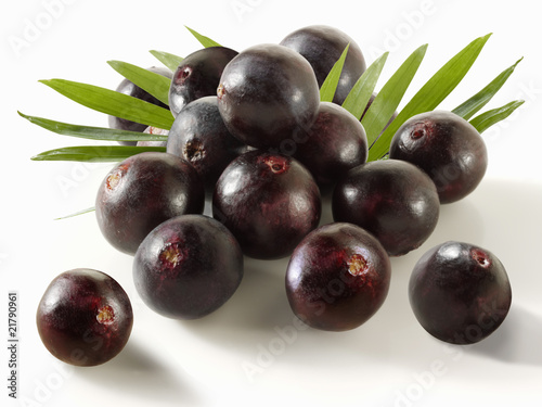 Photo: Acai berries with leaves Acai berries with leaves