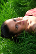 Portrait laying meadow grass - Wiese liegend Mädchen