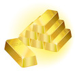 Gold bars over white