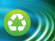 Recycle Symbol on Abstract Liquid Wave Background